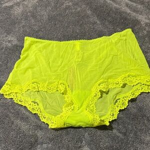 SKIMS Neon Yellow Lace Trim Panties